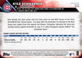 2016 Topps #66 Kyle Schwarber Back