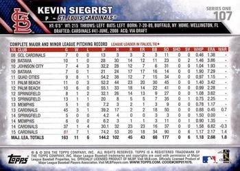 2016 Topps #107 Kevin Siegrist Back