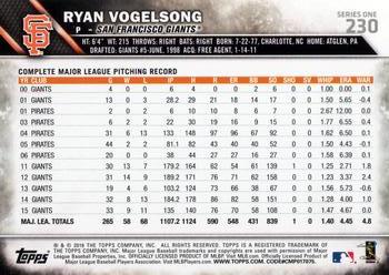 2016 Topps #230 Ryan Vogelsong Back