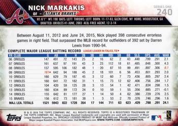 2016 Topps #240 Nick Markakis Back