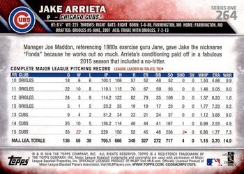 2016 Topps #264 Jake Arrieta Back
