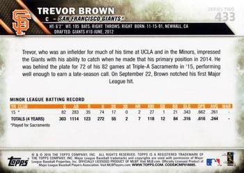 2016 Topps #433 Trevor Brown Back