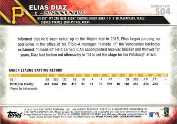 2016 Topps #504 Elias Diaz Back