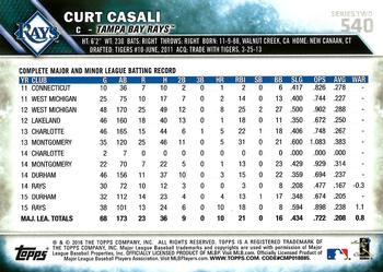 2016 Topps #540 Curt Casali Back
