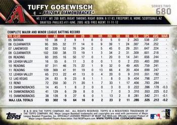 2016 Topps #680 Tuffy Gosewisch Back