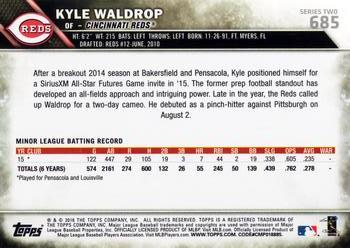 2016 Topps #685 Kyle Waldrop Back