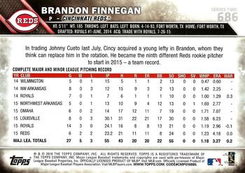 2016 Topps #686 Brandon Finnegan Back