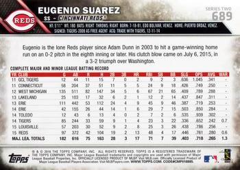 2016 Topps #689 Eugenio Suarez Back