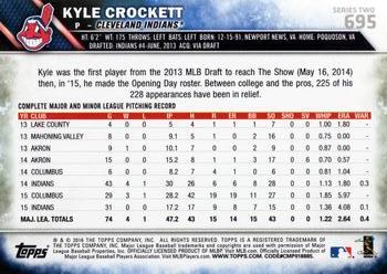 2016 Topps #695 Kyle Crockett Back