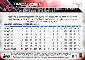 2016 Topps #701 Tyler Flowers Back
