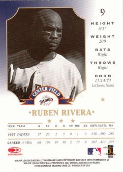 1998 Leaf #9 Ruben Rivera Back