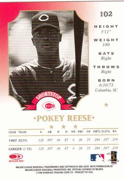 1998 Leaf #102 Pokey Reese Back