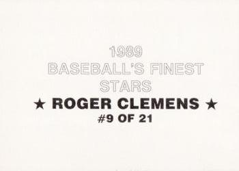 1989 Baseball's Finest Stars (unlicensed) #9 Roger Clemens Back