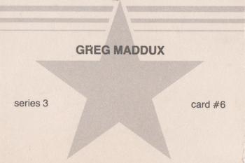 1988 Baseball Stars Series 3 (unlicensed) #6 Greg Maddux Back