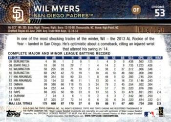 2015 Topps Chrome - Purple Refractor #53 Wil Myers Back