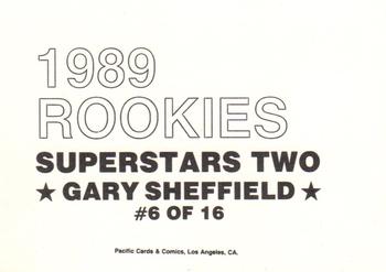 1989 Pacific Cards & Comics Rookies Superstars Two (unlicensed) #6 Gary Sheffield Back