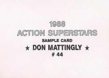 1988 Action Superstars Samples (unlicensed) #44 Don Mattingly Back