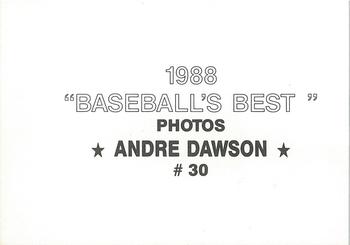 1988 Baseball's Best Photos (unlicensed) #30 Andre Dawson Back
