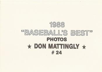 1988 Baseball's Best Photos (unlicensed) #24 Don Mattingly Back