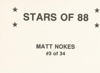 1988 Stars of '88 (unlicensed) #3 Matt Nokes Back
