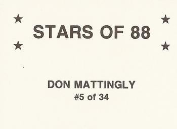 1988 Stars of '88 (unlicensed) #5 Don Mattingly Back