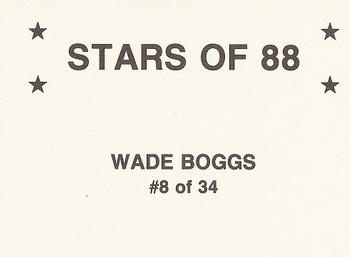 1988 Stars of '88 (unlicensed) #8 Wade Boggs Back
