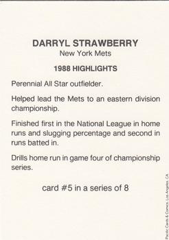 1989 Pacific Cards & Comics American Flag Series I (unlicensed) #5 Darryl Strawberry Back