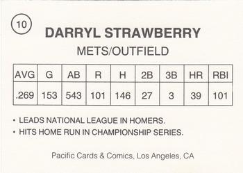 1989 Pacific Cards & Comics American Flag Series II (unlicensed) #10 Darryl Strawberry Back