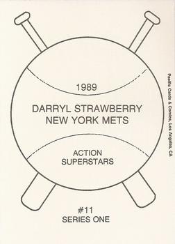 1989 Pacific Cards & Comics Action Superstars Series One (unlicensed) #11 Darryl Strawberry Back