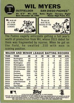2016 Topps Heritage #9 Wil Myers Back