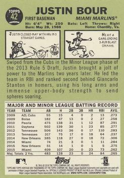2016 Topps Heritage #42 Justin Bour Back