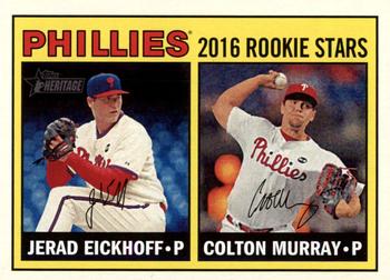 2016 Topps Heritage #173 Phillies 2016 Rookie Stars (Jerad Eickhoff / Colton Murray) Front