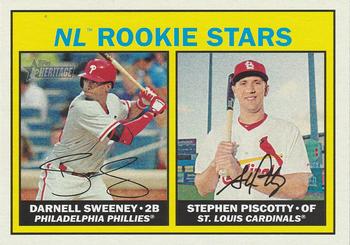2016 Topps Heritage #183 NL Rookie Stars (Darnell Sweeney / Stephen Piscotty) Front