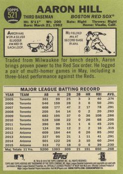 2016 Topps Heritage #521 Aaron Hill Back