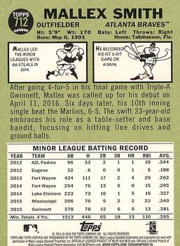 2016 Topps Heritage #712 Mallex Smith Back