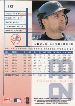 1998 Leaf Rookies & Stars #10 Chuck Knoblauch Back