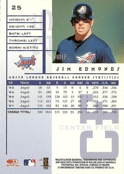 1998 Leaf Rookies & Stars #25 Jim Edmonds Back
