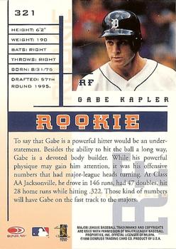 1998 Leaf Rookies & Stars #321 Gabe Kapler Back