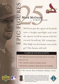 1999 SP Authentic - Epic Figures #E23 Mark McGwire  Back