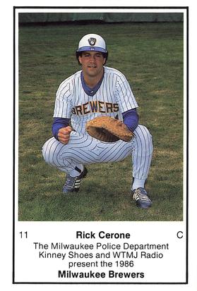 1986 Milwaukee Brewers Police #NNO Rick Cerone Front