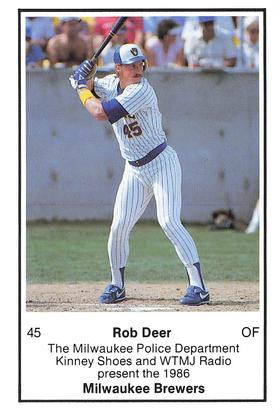 1986 Milwaukee Brewers Police #NNO Rob Deer Front
