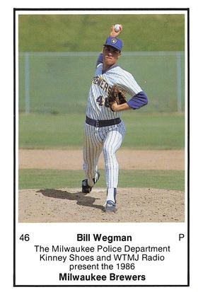 1986 Milwaukee Brewers Police #NNO Bill Wegman Front