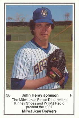 1987 Milwaukee Brewers Police #NNO John Henry Johnson Front