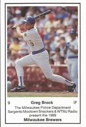 1989 Milwaukee Brewers Police #NNO Greg Brock Front
