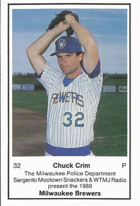 1989 Milwaukee Brewers Police #NNO Chuck Crim Front