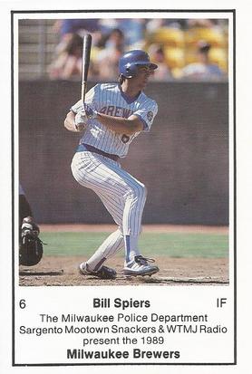 1989 Milwaukee Brewers Police #NNO Bill Spiers Front