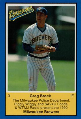 1990 Milwaukee Brewers Police #NNO Greg Brock Front