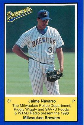 1990 Milwaukee Brewers Police #NNO Jaime Navarro Front