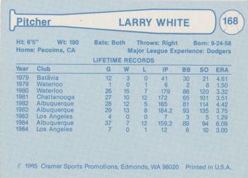1985 Cramer Albuquerque Dukes #168 Larry White Back