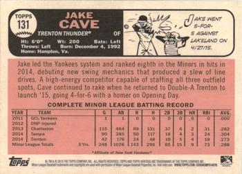 2015 Topps Heritage Minor League - Blue #131 Jake Cave Back